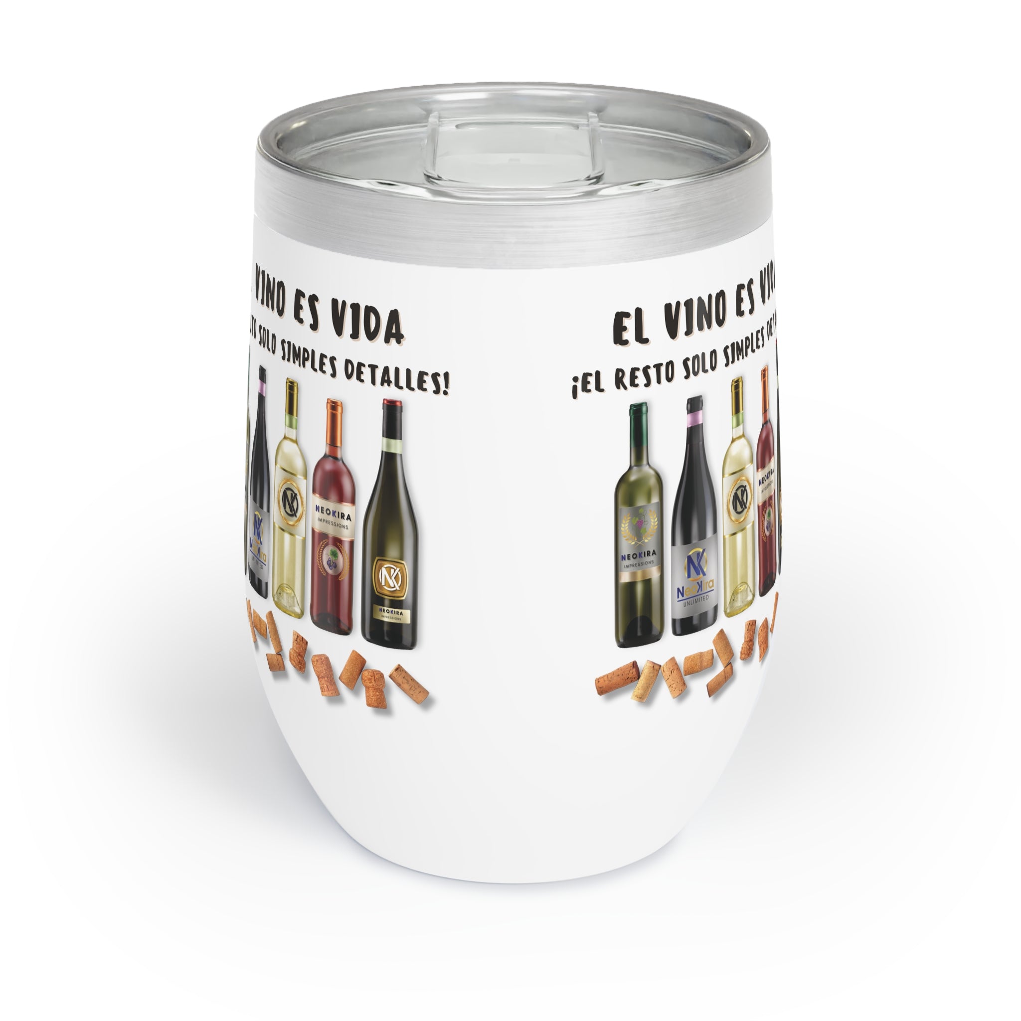 EL VINO ES VIDA Chill Wine Tumbler Wine Tumbler Printify   