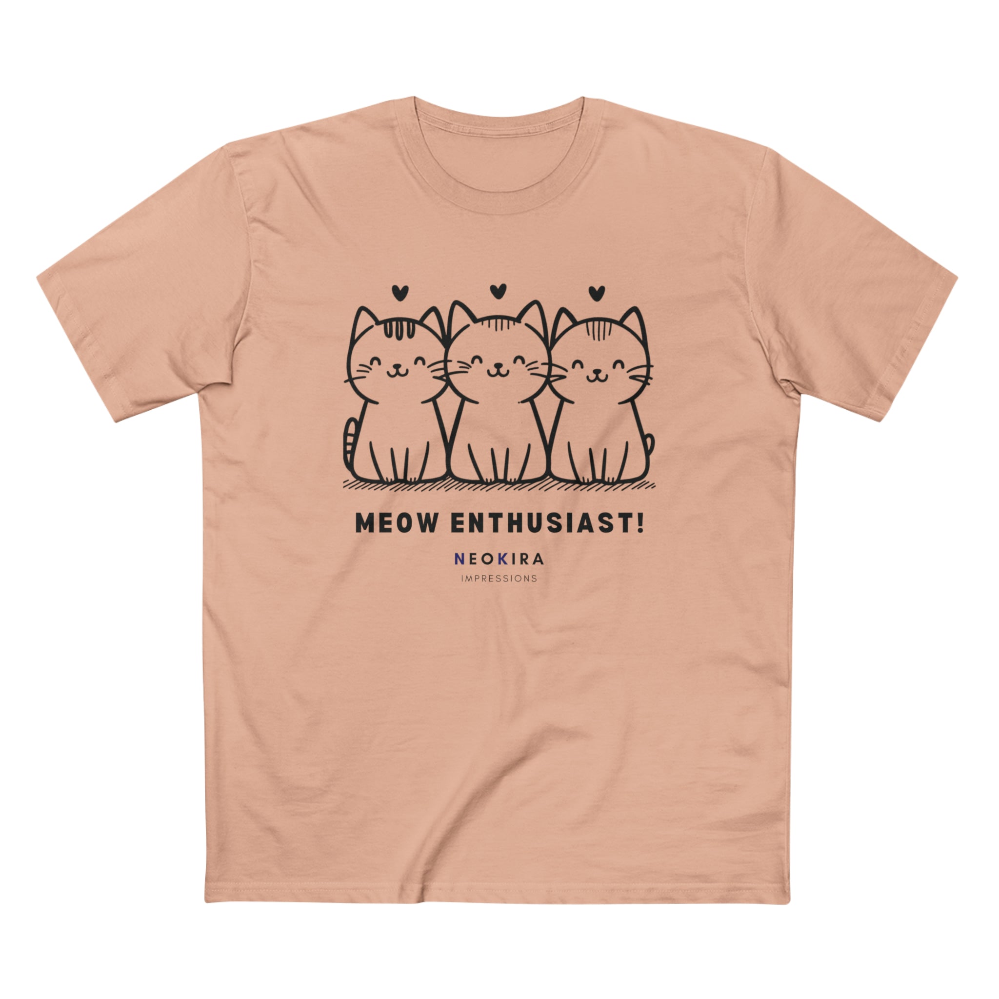 MEOW ENTHUSIAST Men's Staple Tee T-Shirt Printify Pale Pink S 