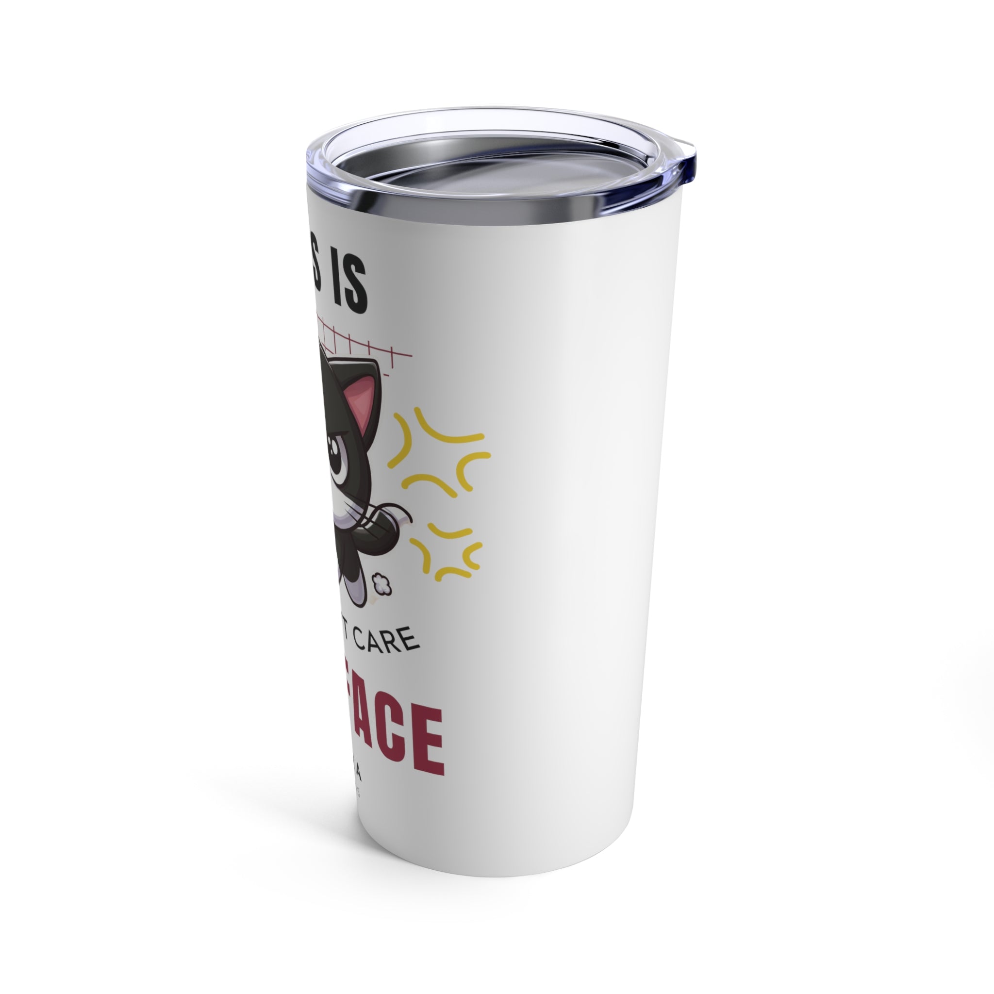 THIS IS MY I DON'T CARE FACE Tumbler 20oz 20 oz Tumbler Printify   