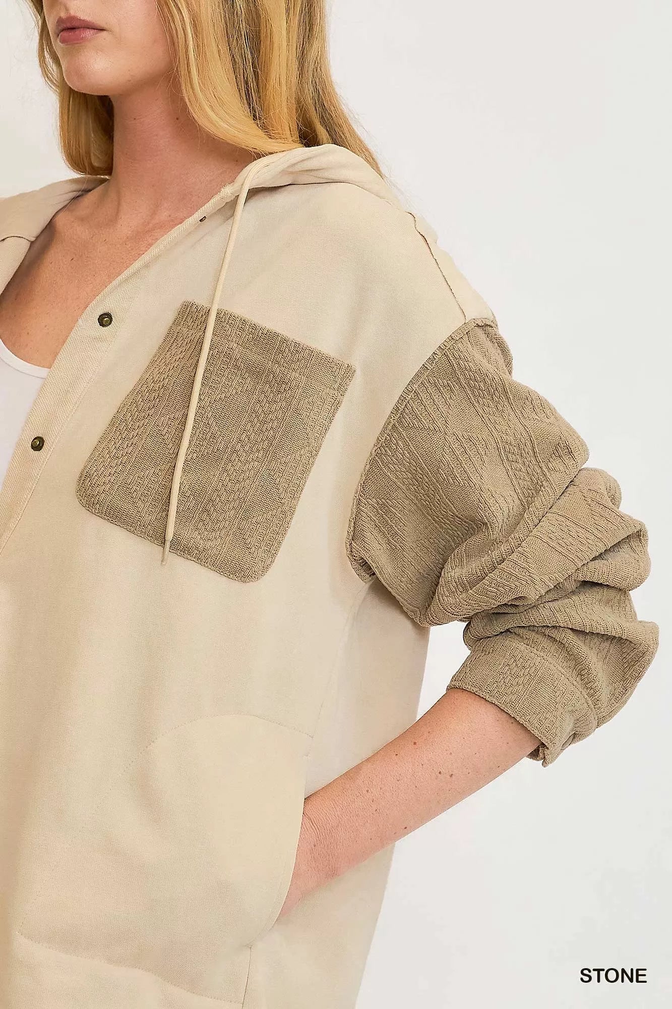 Umgee Washed French Terry Shacket Boho Casual Style - NeoKira Unlimited