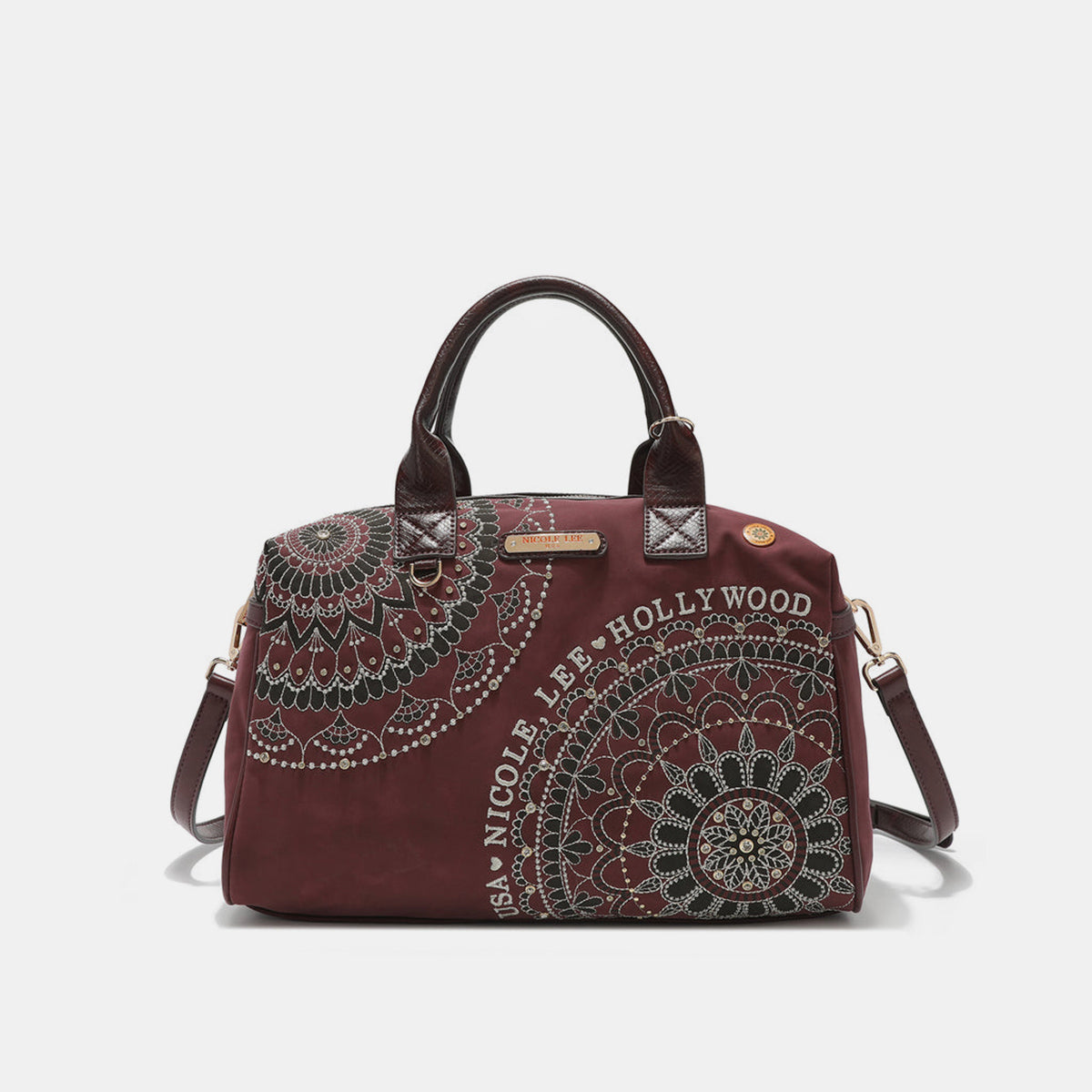 Nicole Lee USA rhinestone Decor Boston Bag Handbag Trendsi   