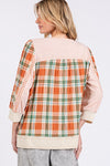 SAGE + FIG Exposed Seam Button Detail Plaid Top - NeoKira Unlimited