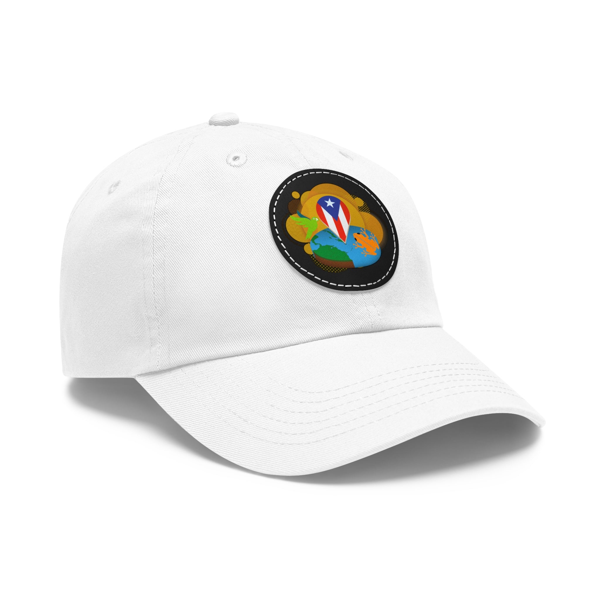 SOY DE AQUI Dad Hat with Leather Patch (Round) Caps Printify   