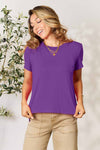 Basic Bae Full Size Round Neck Short Sleeve T-Shirt T-Shirt Trendsi Purple S 