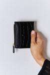 David Jones Texture PU Leather Mini Wallet Wallet Trendsi BLACK One Size 