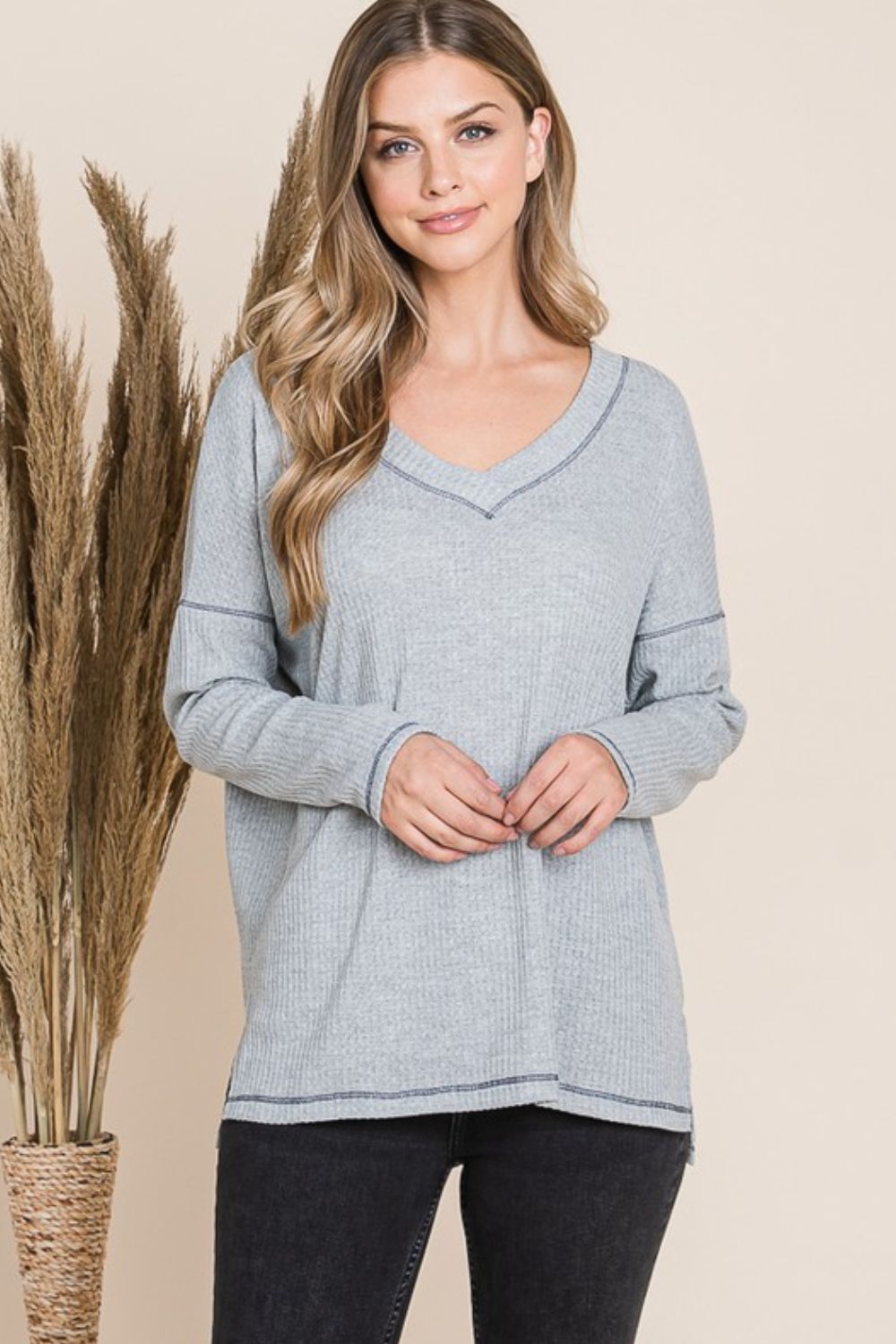 Reborn J V Neck Long Sleeve Top - NeoKira Unlimited