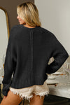 BiBi V-Neck Cable Knit Sweater Sweater Trendsi   