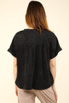 VERY J Nochted Short Sleeve Washed T-Shirt T-Shirt Trendsi   