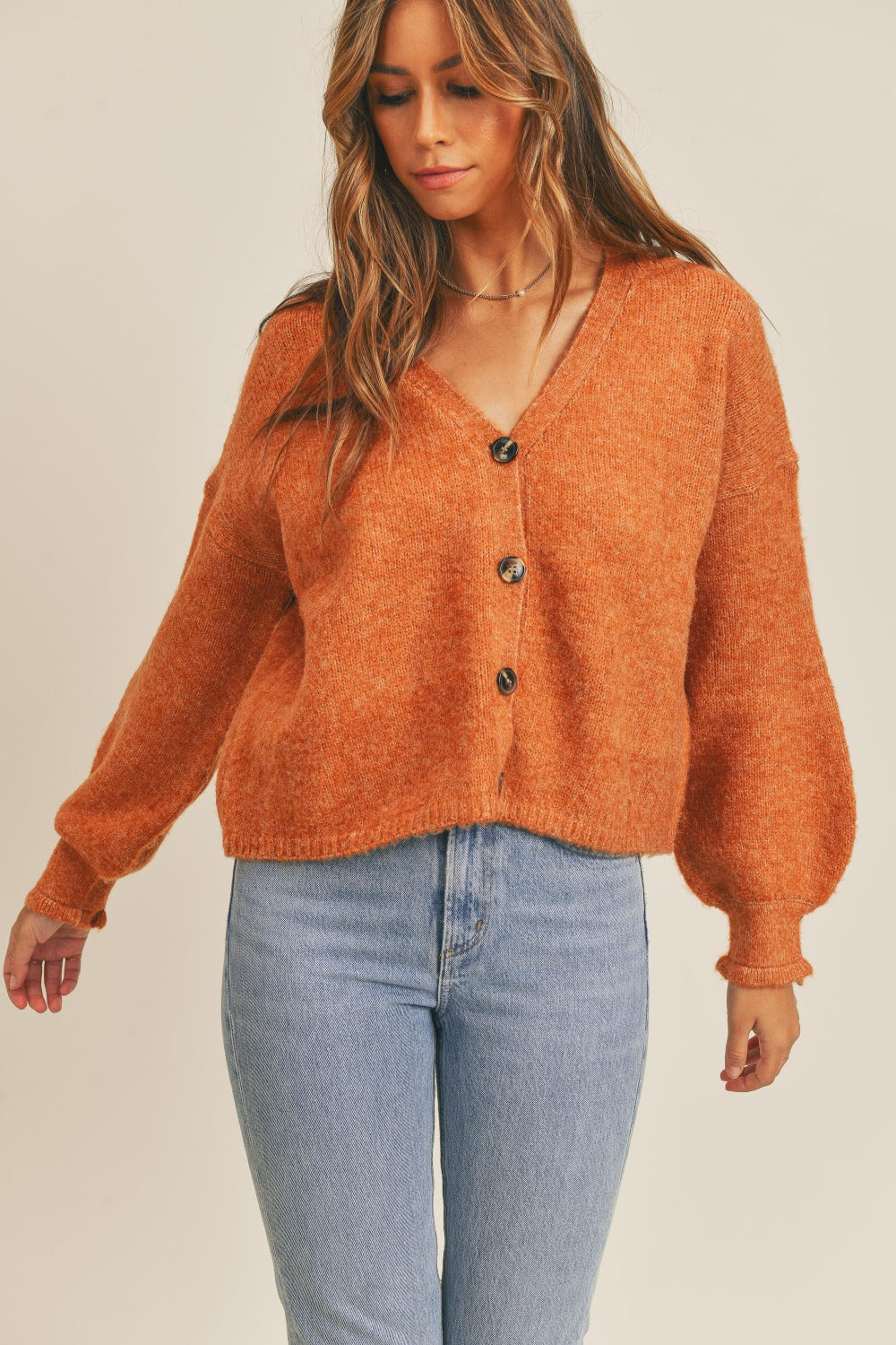 MABLE Long Sleeve Button Down Sweater Cardigan - NeoKira Unlimited