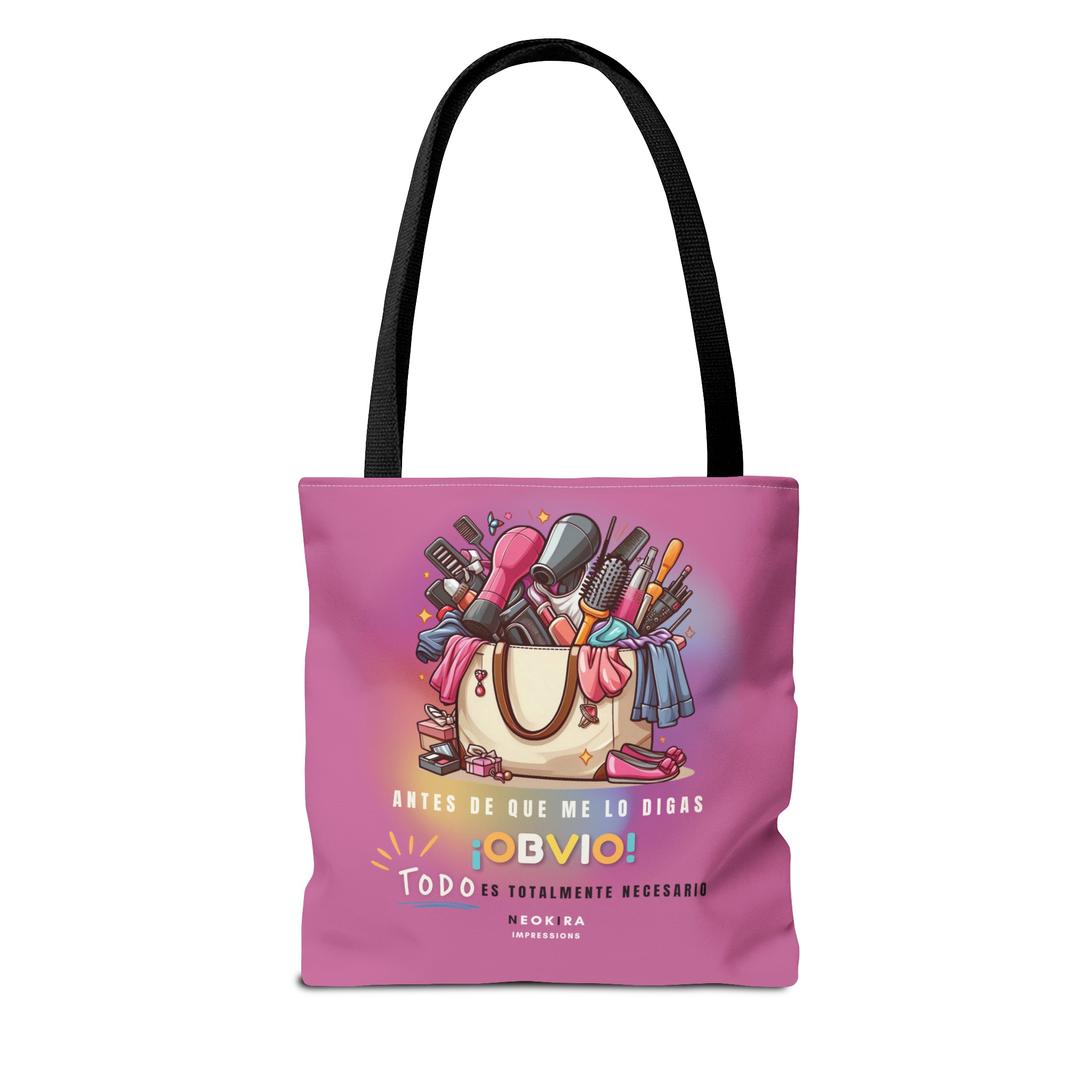 OBVIO QUE TODO ES NECESARIO (PINK) Tote Bag Tote Bag Printify   