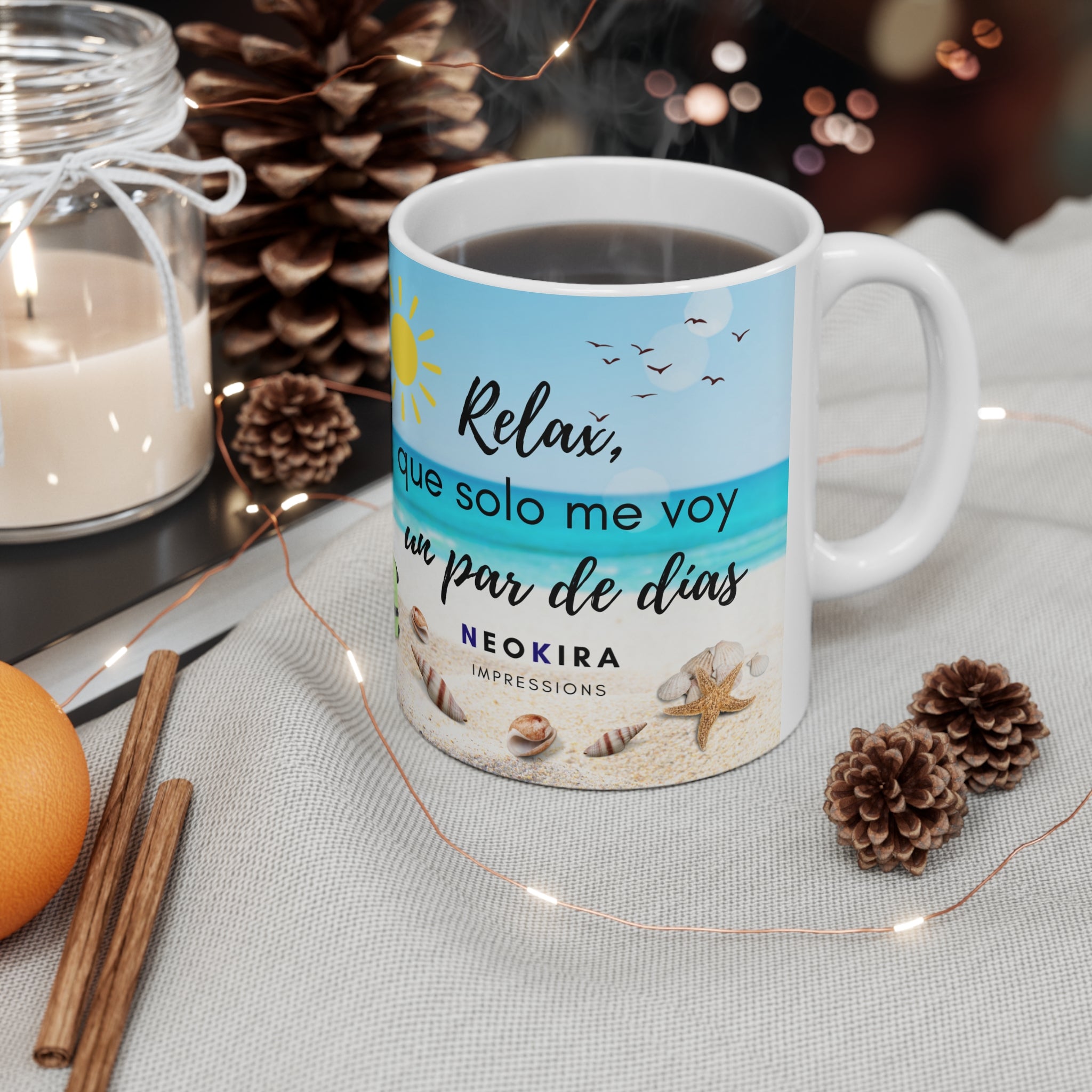 RELAX QUE SOLO ME VOY POR PAR DE DIAS Ceramic Mug 11oz 11oz Mug Printify   