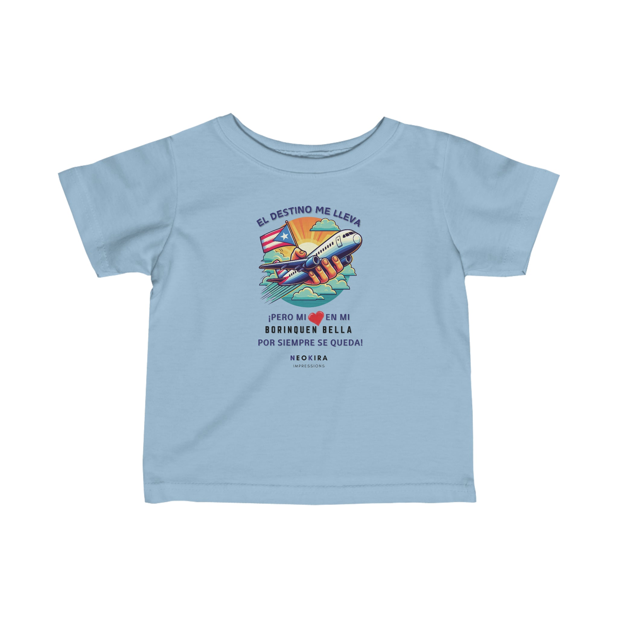 EL DESTINO ME LLEVA Infant Fine Jersey Tee Kids clothes Printify Light Blue 6M 