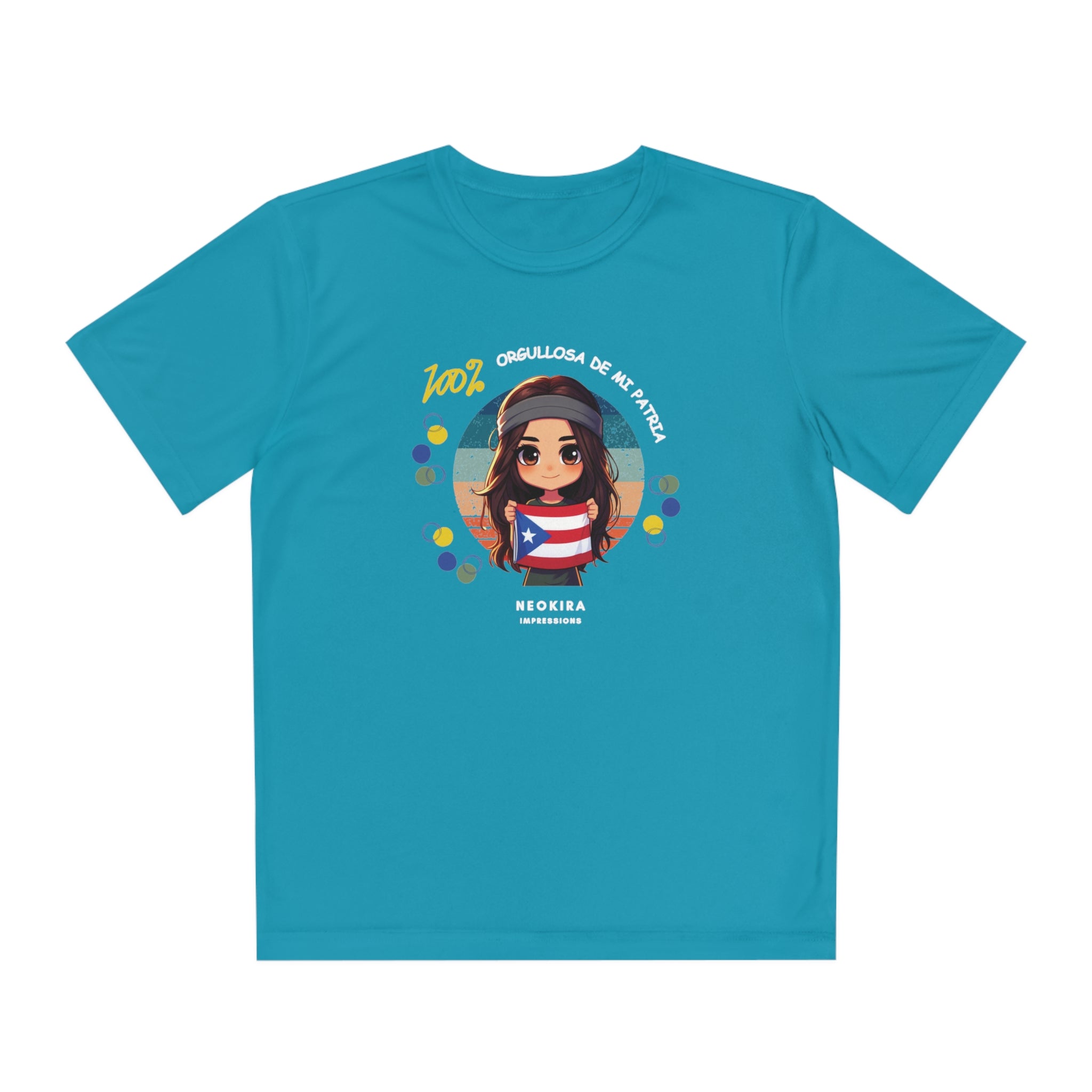 ORGULLOSA DE MI PATRIA Youth Competitor Tee Kids clothes Printify Tropic Blue XS 