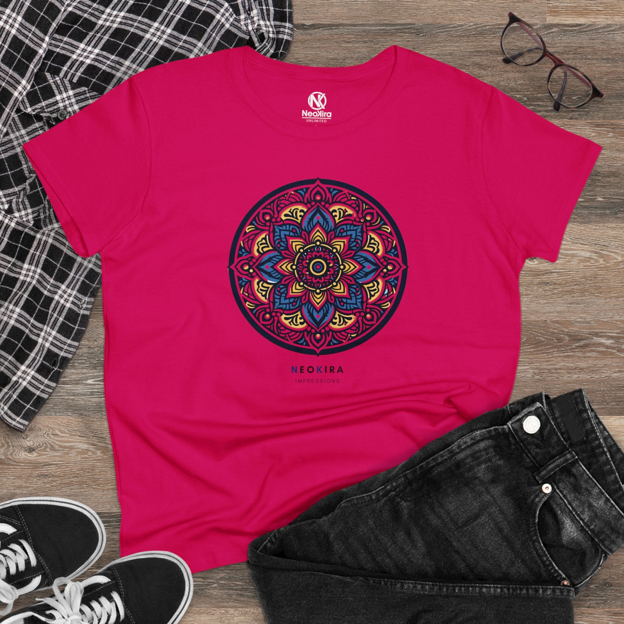 MANDALA Women's Midweight Cotton Tee - NeoKira Unlimited