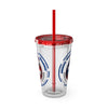 BORICUA DE PURA SANGRE Sunsplash Tumbler with Straw, 16oz Acrylic Tumbler 16oz Printify   