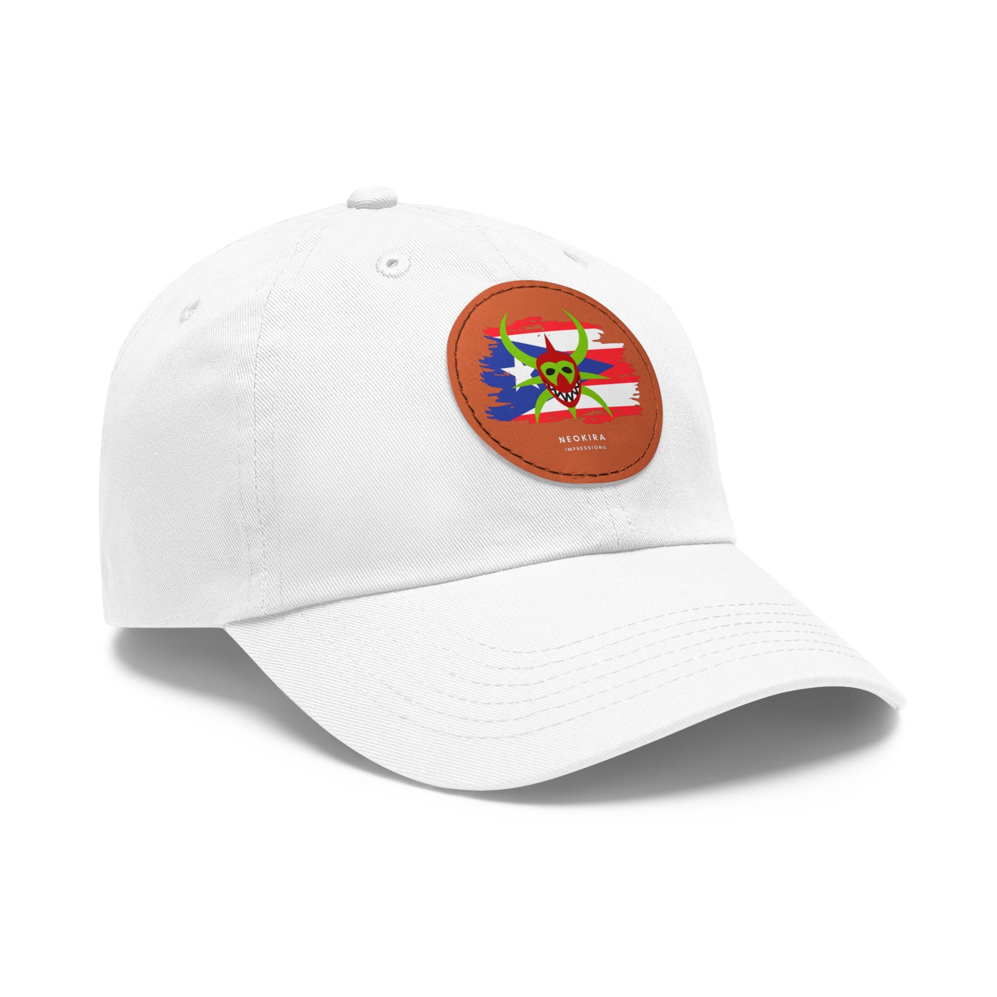 VEJIGANTE Dad Hat with Leather Patch (Round) Caps Printify   