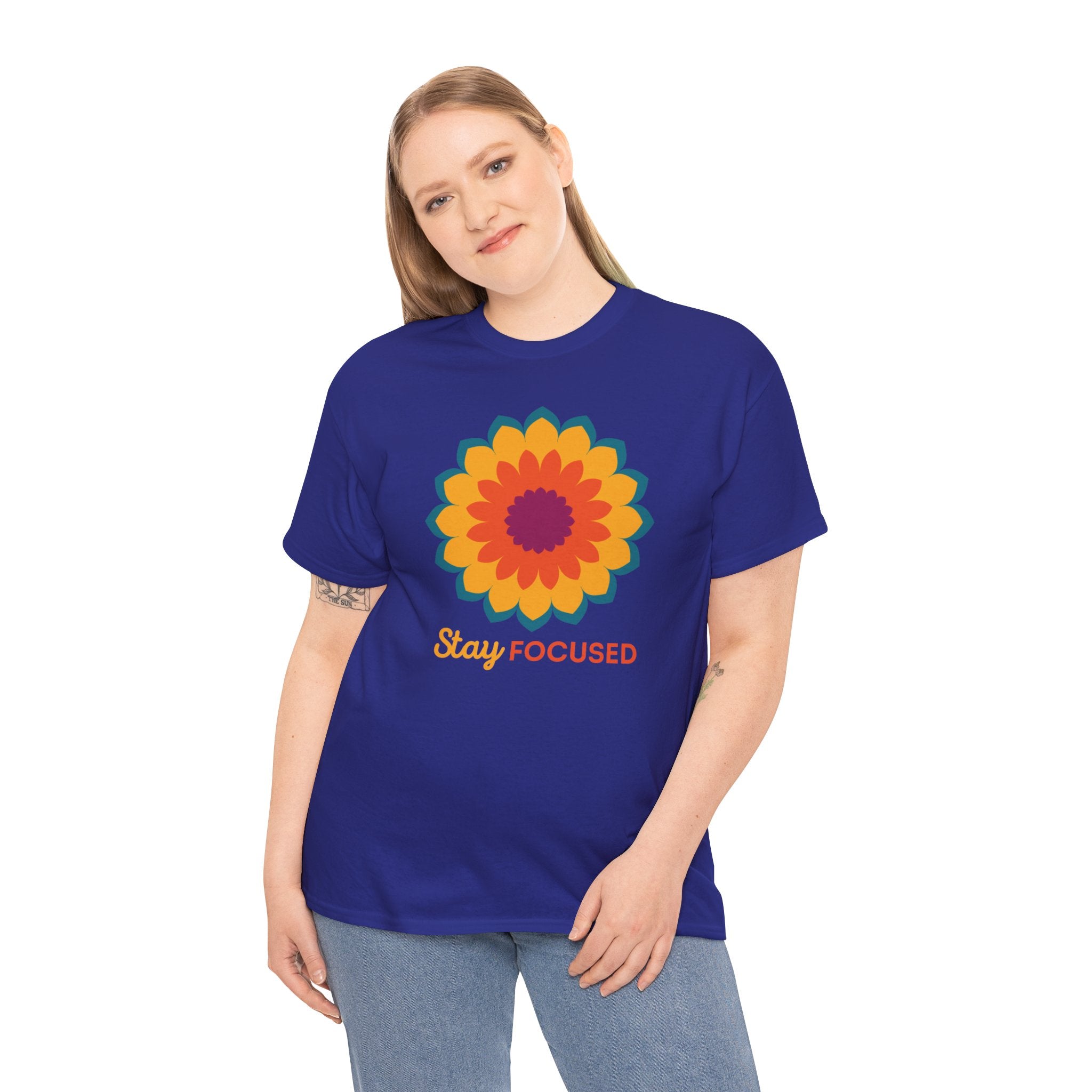 STAY FOCUSED Unisex Heavy Cotton Tee T-Shirt Printify   