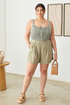 Zenobia Plus Size Half Elastic Waist Shorts with Pockets Shorts Trendsi   