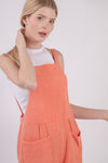 VERY J Sleeveless Double Gauze Overalls with Pockets Overalls Trendsi   