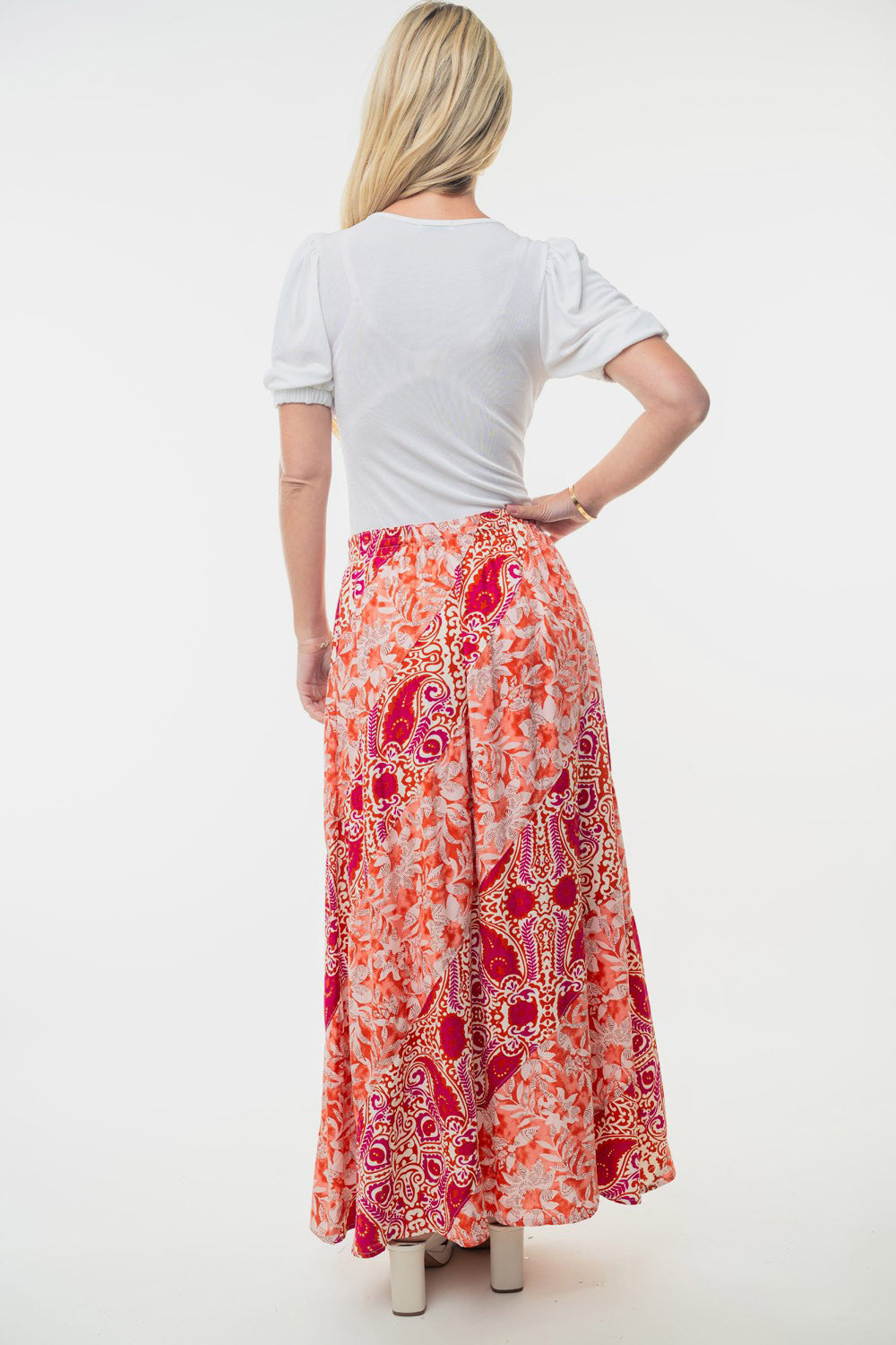 White Birch Full Size High Waisted Floral Woven Skirt - NeoKira Unlimited