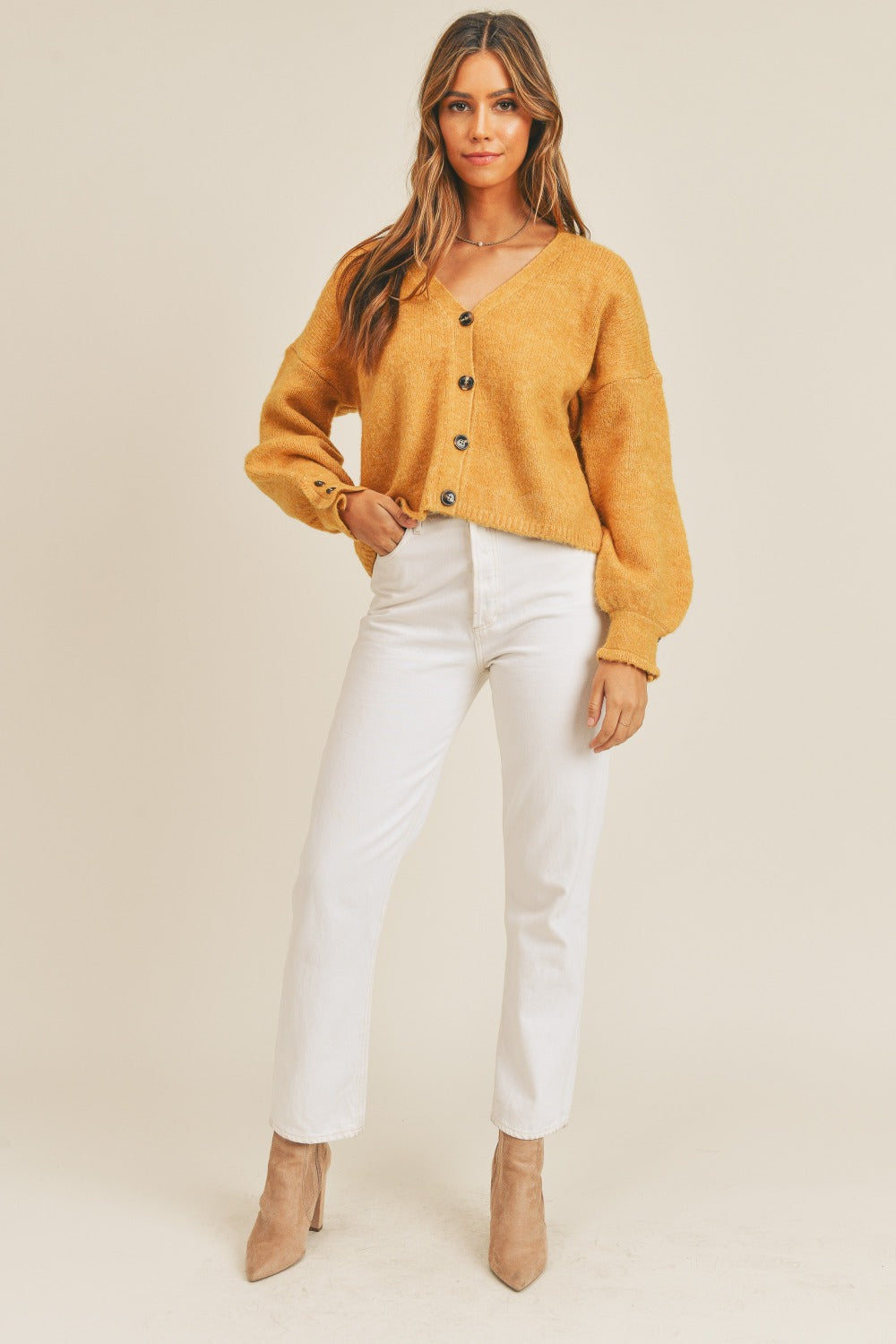 MABLE Long Sleeve Button Down Sweater Cardigan - NeoKira Unlimited