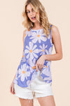 BOMBOM Floral Round Neck Tank Tank Top Trendsi   