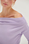 HYFVE Off Shoulder Ribbed Knit Top Top Trendsi   