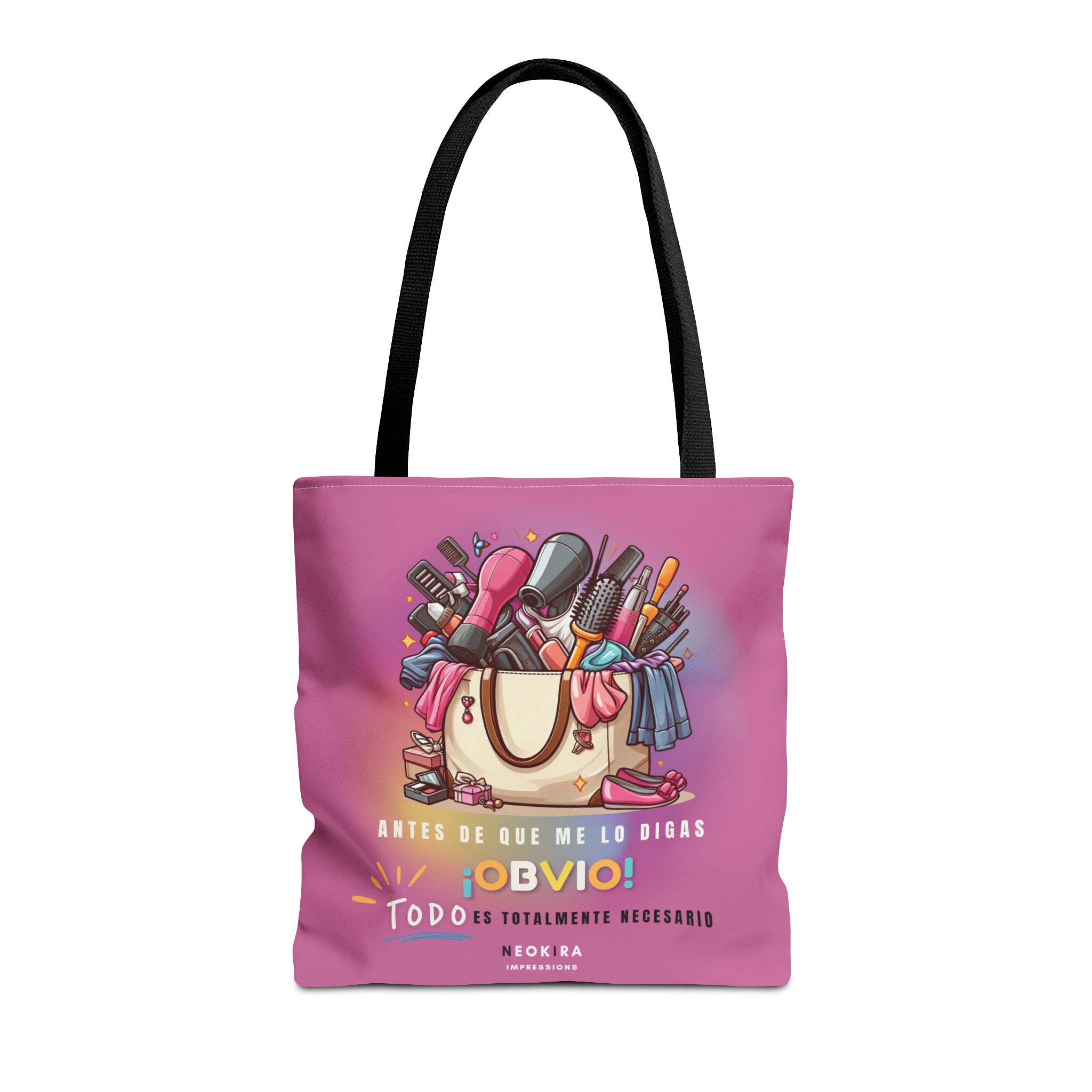 OBVIO QUE TODO ES NECESARIO (PINK) Tote Bag Tote Bag Printify 16