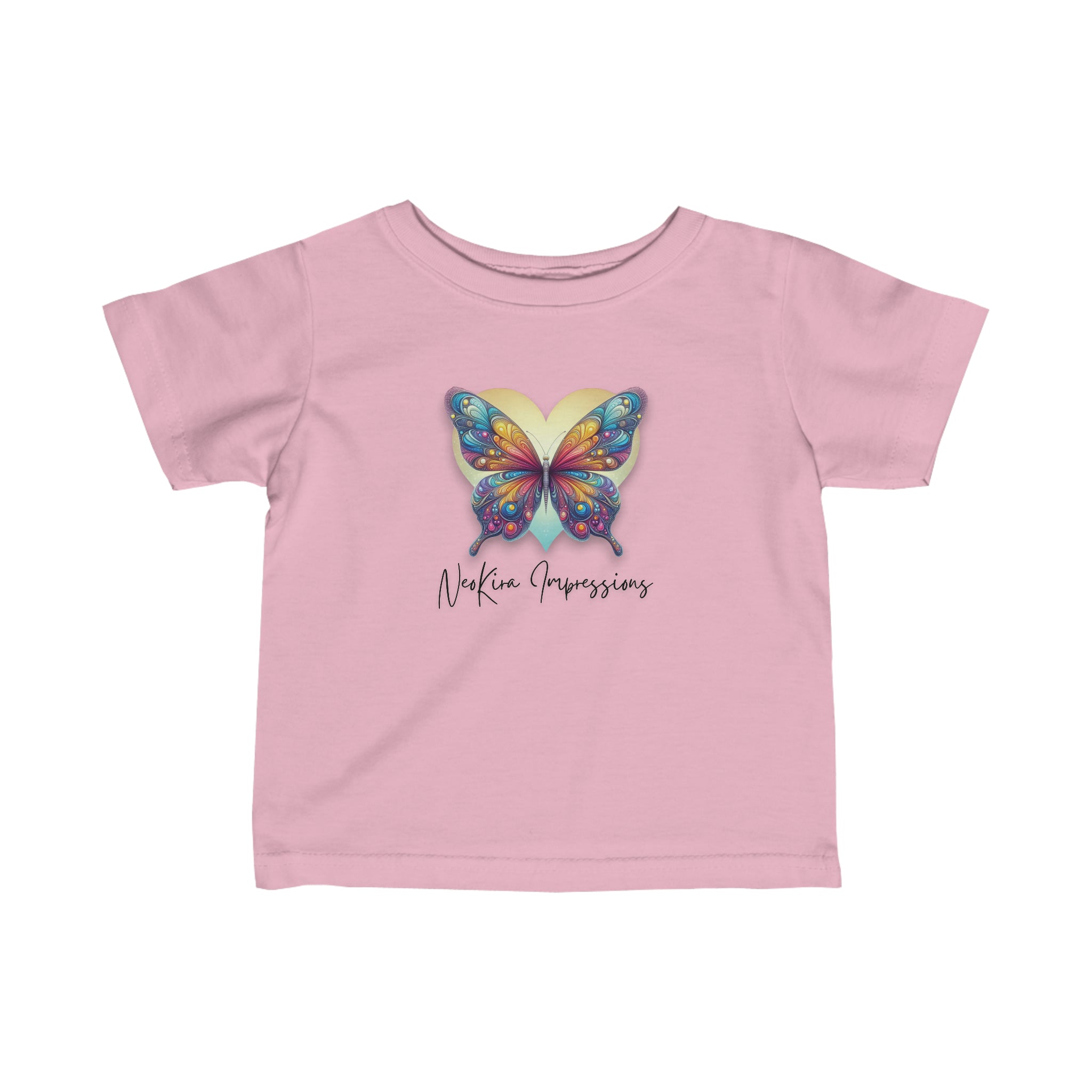 BUTTERFLY Infant Fine Jersey Tee Kids clothes Printify Pink 6M 