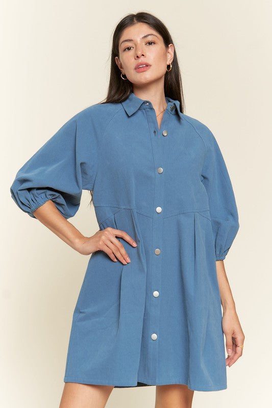 Jade By Jane Washed Denim Mini Dress | Casual Utility Chic Style - NeoKira Unlimited