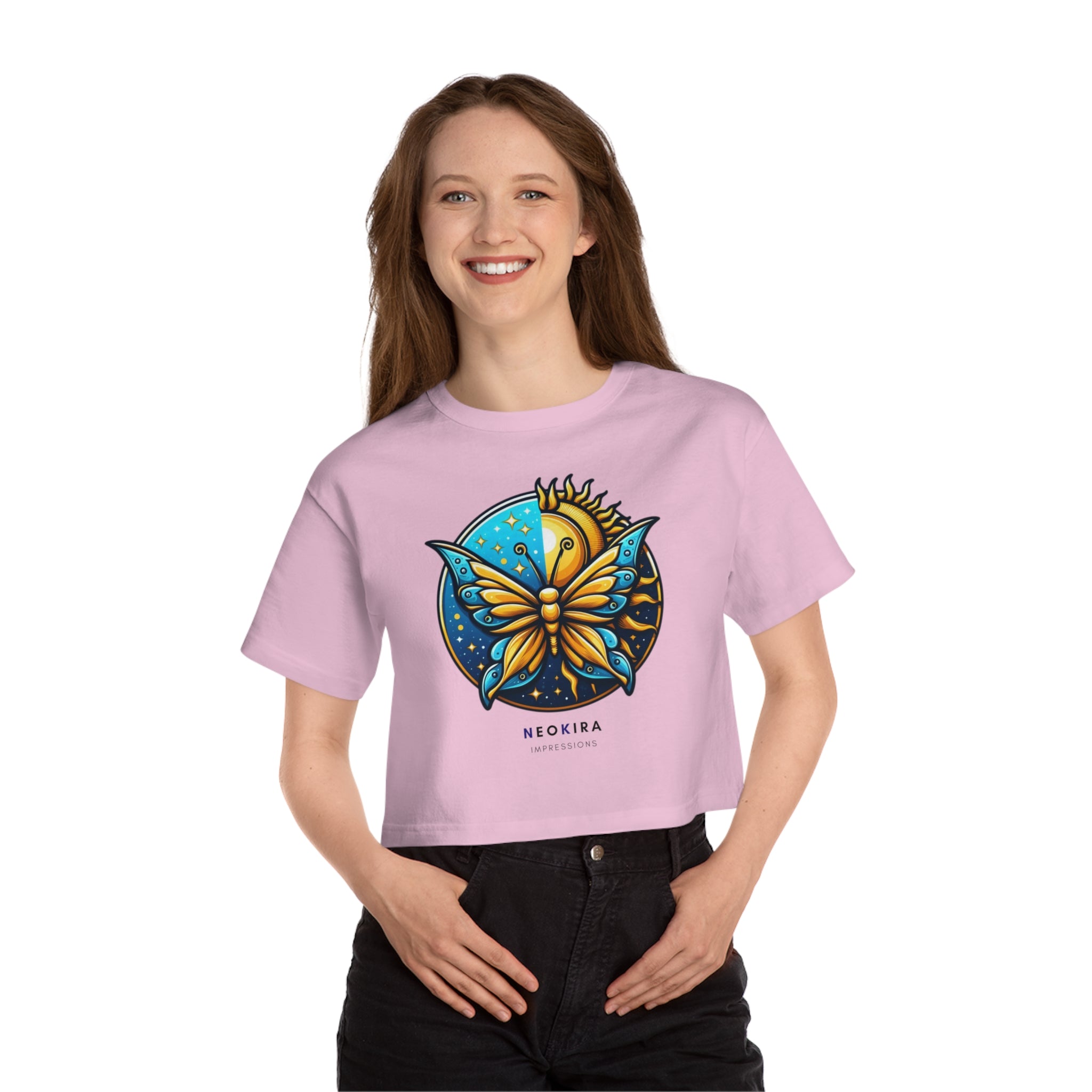 BUTTERFLY... Champion Women's Heritage Cropped T-Shirt Crop Tee Printify   