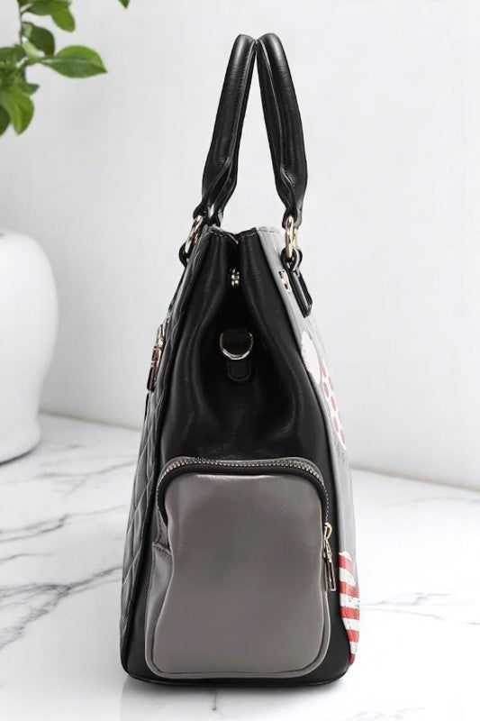 Nicole Lee USA Eco-Leather Handbag with Side Pockets - NeoKira Unlimited