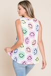 BOMBOM Smiley Face Round Neck Tank Tank Top Trendsi   