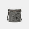 Nicole Lee USA Metallic Stitching Embroidery Inlaid Rhinestone Crossbody Bag Crossbody Bag Trendsi Gray One Size 