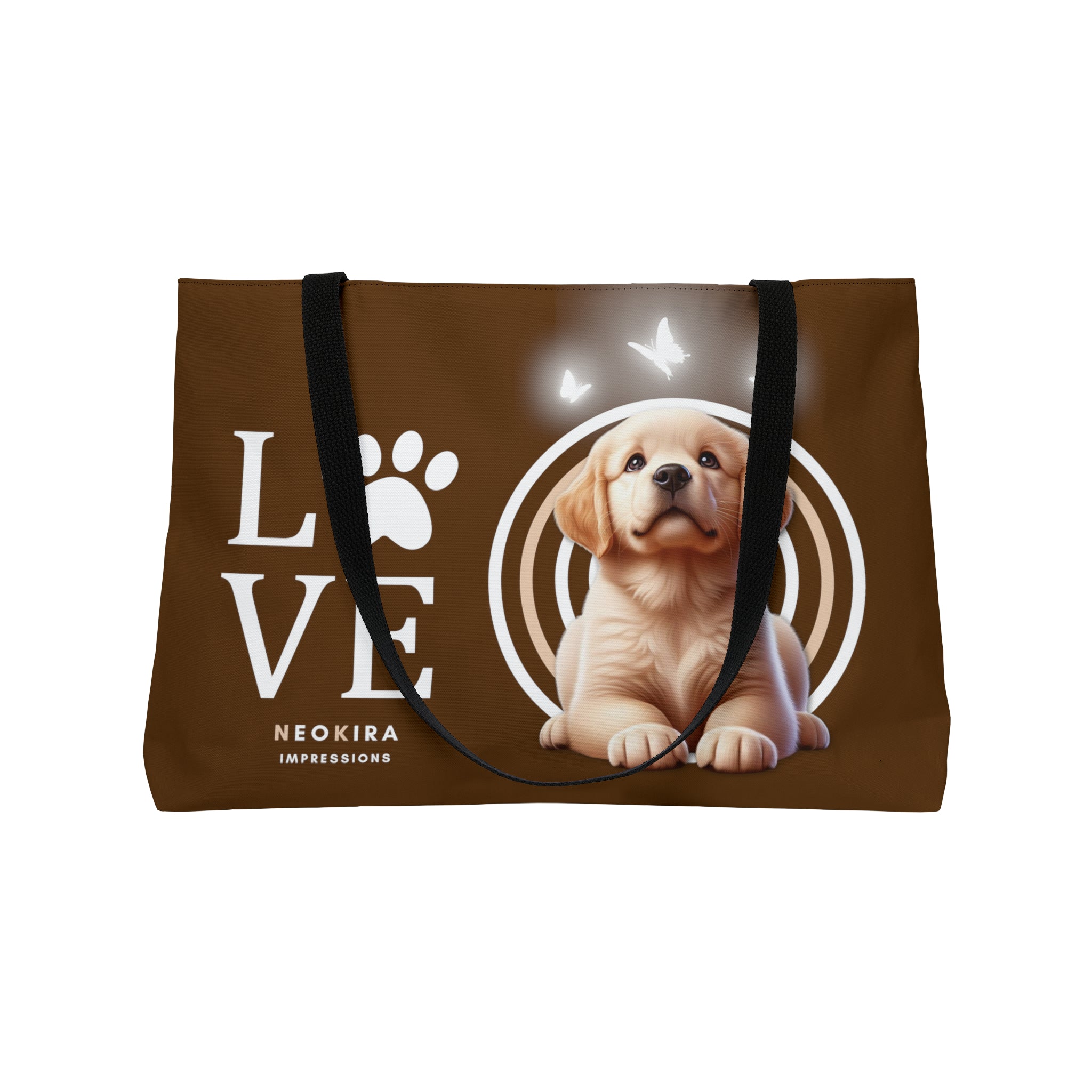 DOG LOVE BROWN Tote Bag - NeoKira Unlimited