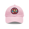 ICE CREAM Dad Hat with Leather Patch (Round) Caps Printify Light Pink / Black patch Circle One size