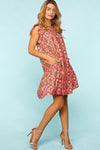 Haptics Full Size Ruffled Printed Dress with Side Pockets Mini Dress Trendsi   