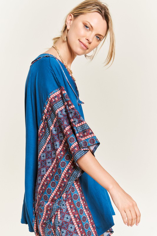 Jade By Jane V-Neckline Tunic Top | Luxurious Relaxed Boho Elegance - NeoKira Unlimited