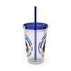 BORICUA DE PURA SANGRE Sunsplash Tumbler with Straw, 16oz Acrylic Tumbler 16oz Printify   