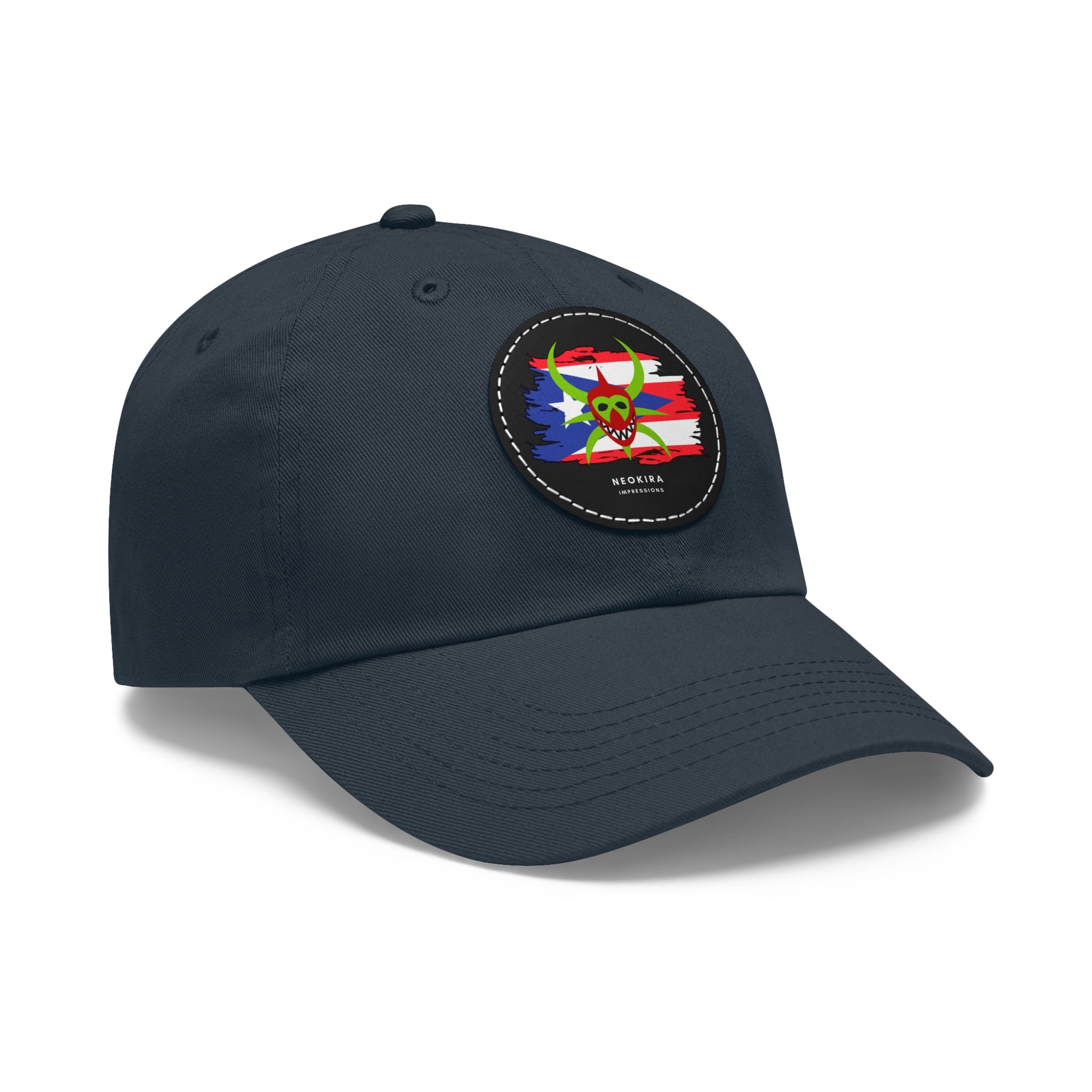 VEJIGANTE Dad Hat with Leather Patch (Round) Caps Printify   