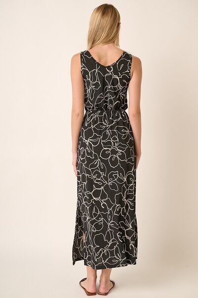 Mittoshop Side Slit Flower Print V-Neck Sleeveless Dress - NeoKira Unlimited