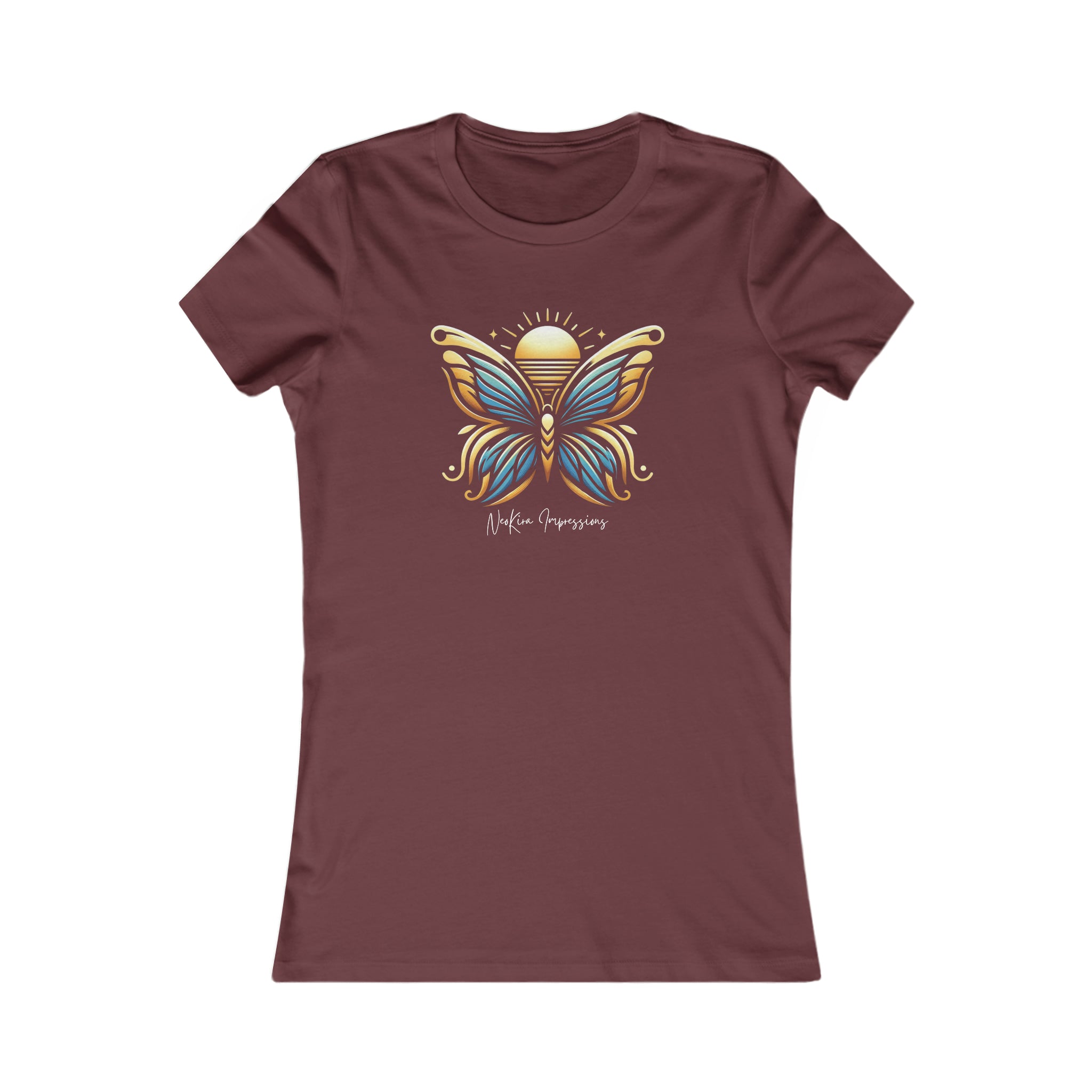 BUTTERFLY (DARK) Women's Favorite Tee T-Shirt Printify S Maroon 