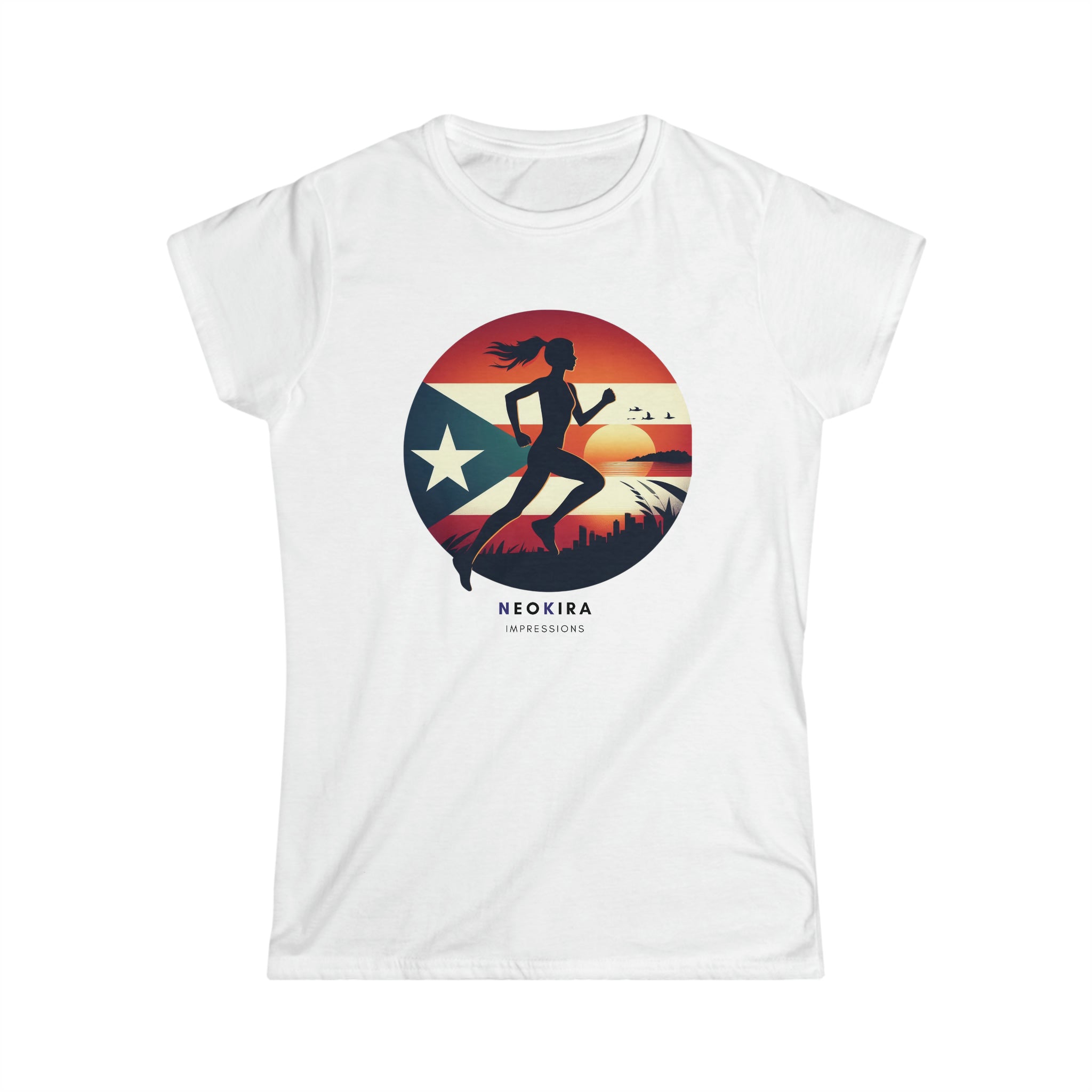 RUNNER WOMAN Women's Softstyle Tee T-Shirt Printify White S 