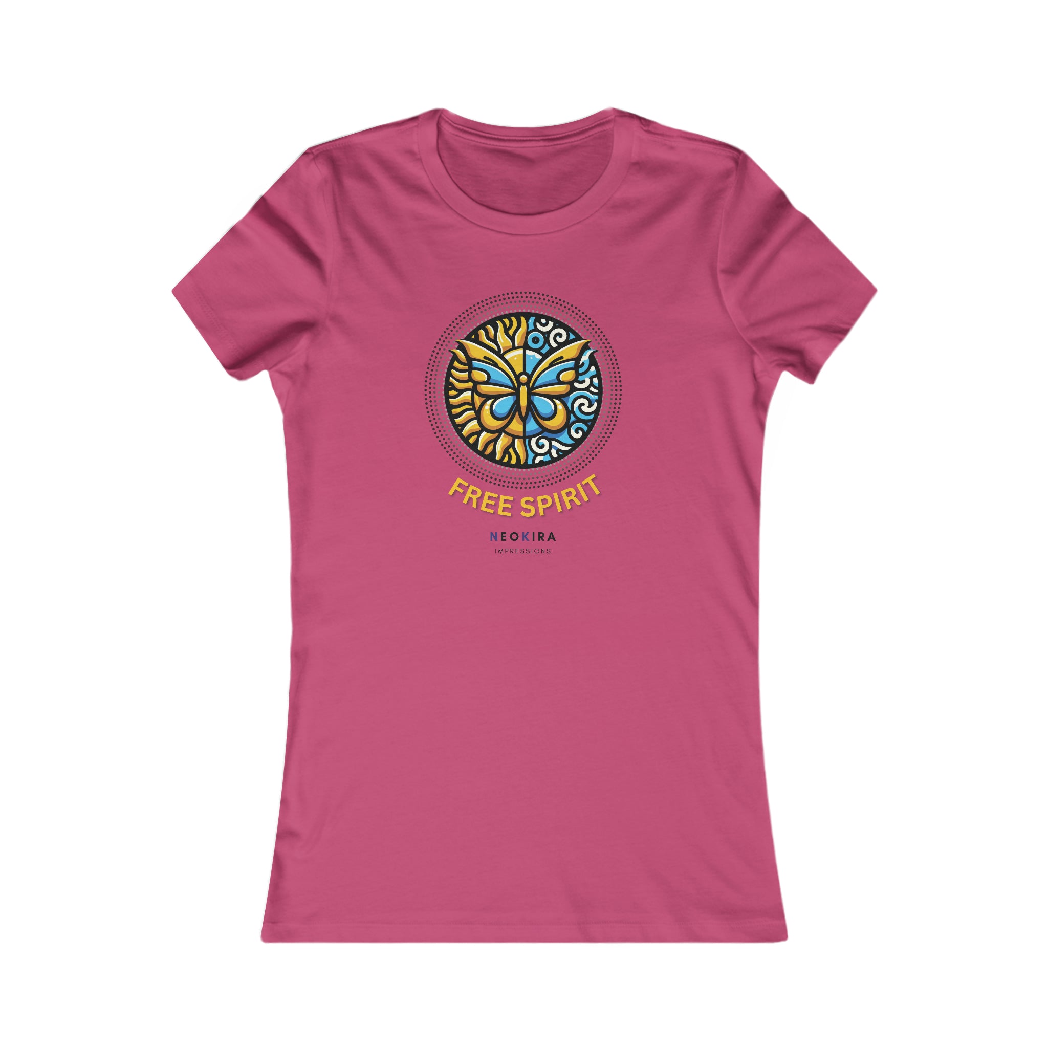 FREE SPIRIT BUTTERFLY Women's Favorite Tee T-Shirt Printify S Berry 