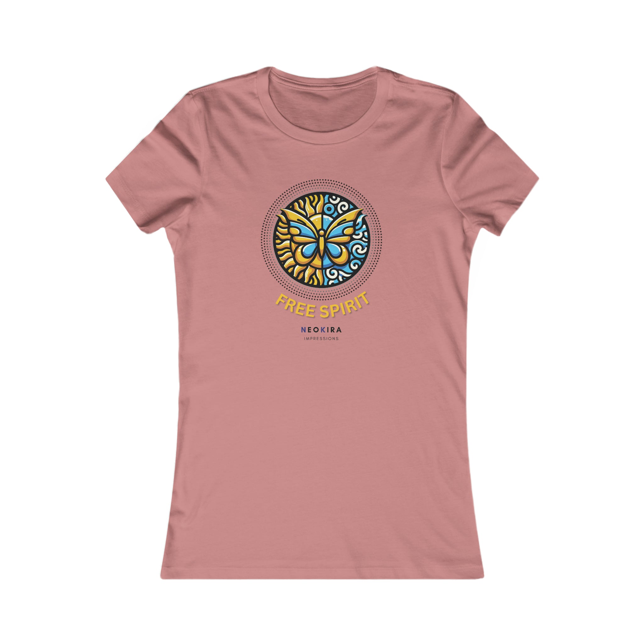 FREE SPIRIT BUTTERFLY Women's Favorite Tee T-Shirt Printify S Mauve 