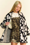 Davi & Dani Leopard Open Front Long Sleeve Cardigan - NeoKira Unlimited