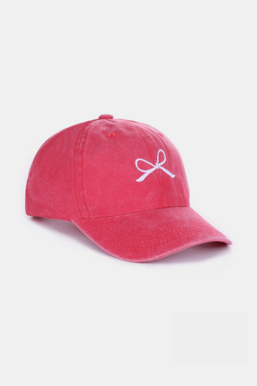 Zenana Bow Embroidered Washed Cotton Caps Caps Trendsi   