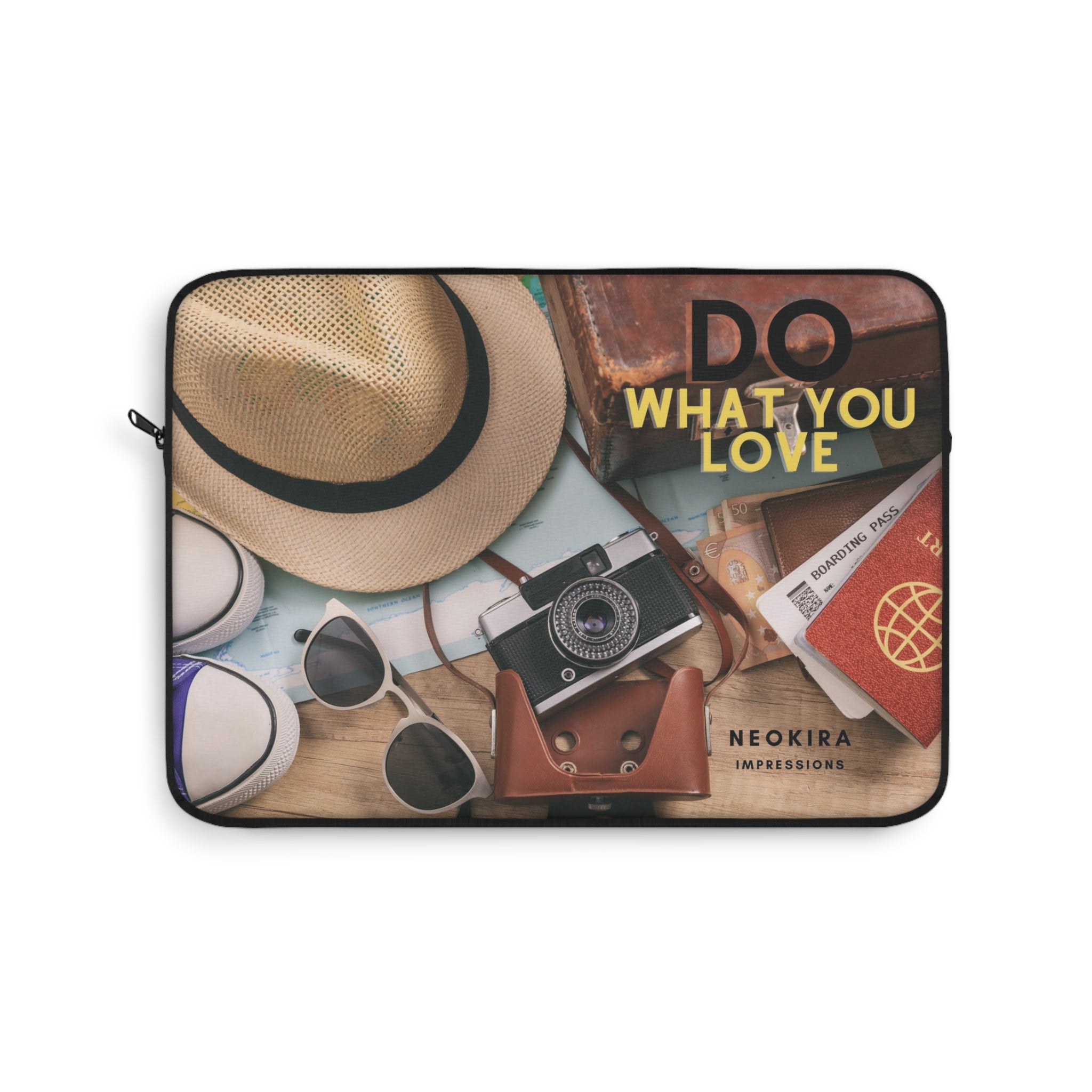 LOVE PHOTOGRAPHY AND TRAVEL Laptop Sleeve Laptop Sleeve Printify 13