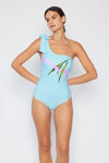 Marina West Swim Vacay Mode One Shoulder Swimsuit in Pastel Blue Swimsuit Trendsi   