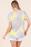 BOMBOM Floral Short Sleeve T-Shirt T-Shirt Trendsi   